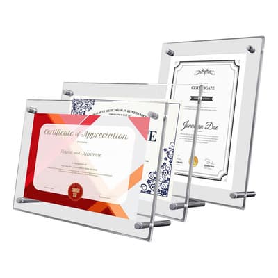 3 Marcos Tamaño Carta, Diploma, Reconocimiento Con Acrílico Color Blanco