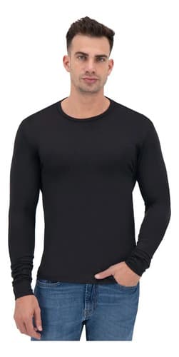 Playera Manga Larga Slim Fit Super Comoda Termica Lycra - $105.73 en Mercado Libre | PrecioMX