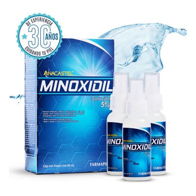 Minoxidil 5% Anacastel 3x2 Solución Tratamiento Cabello Anticaida Capilar, Crecimiento Cabello Y Crecimiento Barba Y Bigote Minoxidil Tópico (pack 2, 3 Y 6 Piezas)