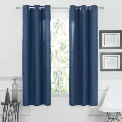 Cortina Real Textil 2.36x1.80m ** Con Argollas Color Azul Marino - $259.91 en Mercado Libre | PrecioMX