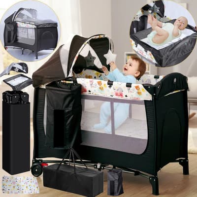 Cuna Corral Plegable Bebé Con Y Mosquitero Y Cambiador, Corral Para Bebe Baratos, Corralitos Multifunción,corral De... Osos