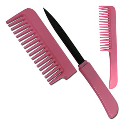 Peine Defensa Personal Con Navaja Blades Usa Rosa - $251.25 en Mercado Libre | PrecioMX