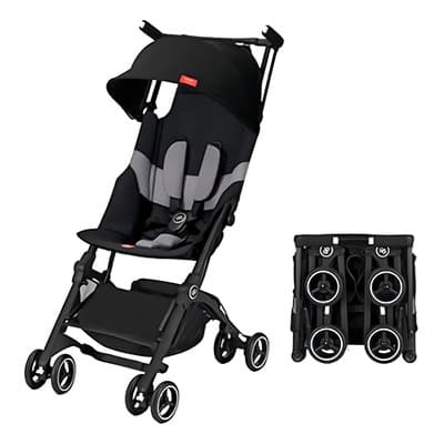 Carriola De Viaje Gb Pockit + All Terrain Ligera Apto Avion Color Negro Chasis Negro