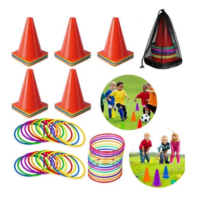 Ycrigns Kit Entrenamiento Agilidad Fútbol 25 Conos 25 Aros Incluye Bolsa De Red Para Almacenamiento Equipo Completo... Colorful - $239.78 en Mercado Libre | PrecioMX