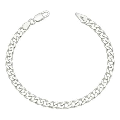 Pulsera Esclava Hombre Mujer Cubana Barbada Plata 925 4 Mm Color Plateado Diámetro 6 Cm Largo 18 Cm - $445.99 en Mercado Libre | PrecioMX