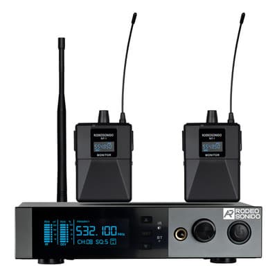 Sistema de monitoreo in-ear UHF Rodeo Sonido RJT101 1 canal 2 receptores