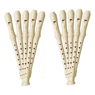 Yamaha Caja 10 Pz Flauta Dulce Soprano Escolar En C Yrs-24b Hueso