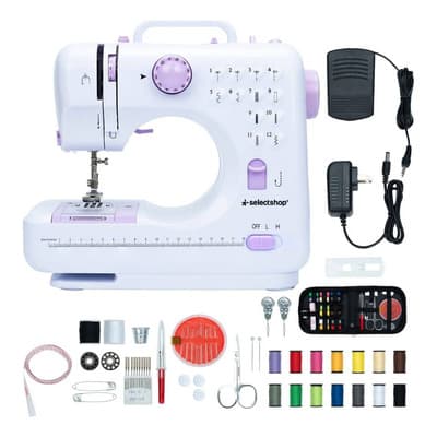 Kinqilin Maquina De Coser Portatil Electrica Mas Kit Costura Y Pedal Color Blanco Máquina De Coser Doméstica