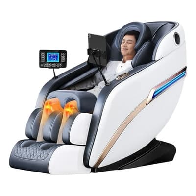 Sillón Masaje Premium Reclinable Gravedad Cero Completo 1 Color Blanco/gris