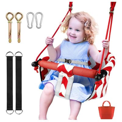 Columpio Infantil Jardin Rojo Meng Wei Reposabrazos Ajustable 90-170cm