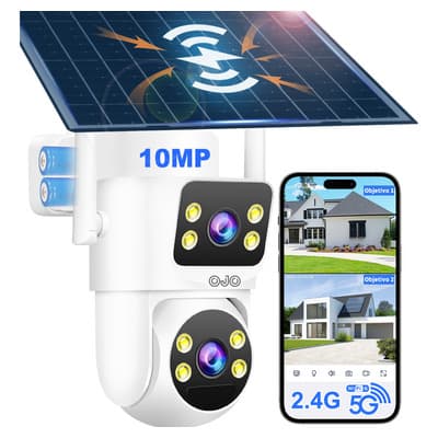 Ojo® 10mp Solar Cámara De Seguridad Doble Lente Doble Visión Blanco 5g/2.4g Wifi - $911.00 en Mercado Libre | PrecioMX
