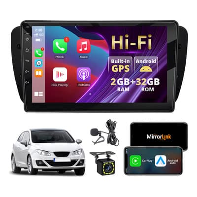 Estéreo Pantalla 9 Grandnavi Para Seat Ibiza 2009-2015 Carplay Android Auto 2g 32g Carplay