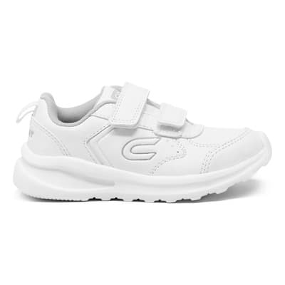 Tenis Escolar Blanco Para Niños Elaborado De Piel Y Fácil Ajuste, Ligeros, Con Verlcro | Luc-darwin