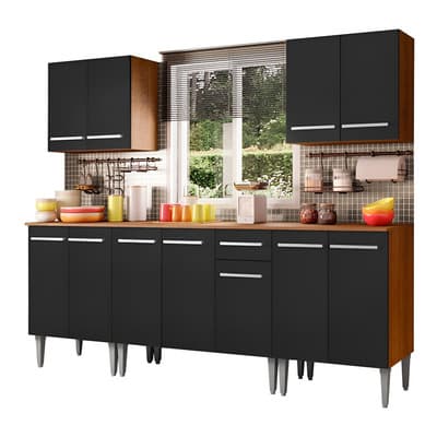 Cocina Integral Completa Modular Madesa Emilly King 233cm Color Marrón/negro 01 Rustic/negro - $9,020.03 en Mercado Libre | PrecioMX