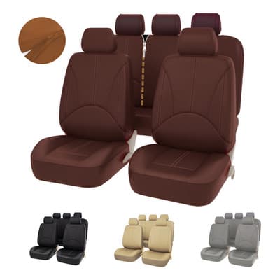 Funda De Asiento Cuero Coche Universal Con Cremallera 11 Pcs