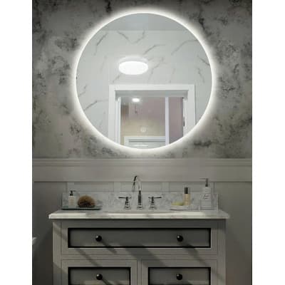 Espejo Baño Inteligente Redondo Luz Led 3 Ajustes Tactil