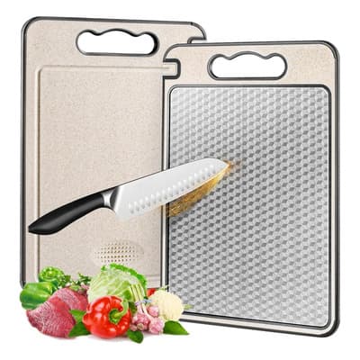 Qzgyoool Tablas Para Picar Tabla De Cocina Para Picar Cortar Alimentos,tablas Para Picar De Doble Cara Acero Inoxidable 304 Tpr