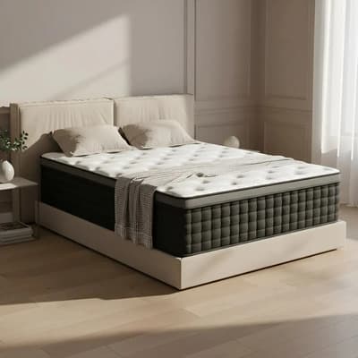 Colchón Matrimonial Resorte Ortopédico Colchon Hibrido Ergonómico Gel De Memoria Premium | Soporte Lumbar | Oeko-tex Certificado | Capas Adaptables Al Cuerpo | Transpirabilidad Máxima | En Caja