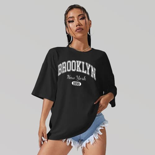 Playeras Gym Mujer Negra Manga Corta Estampado Casual Salir - $78.00 en Mercado Libre | PrecioMX