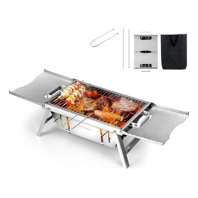 Novangua Asador De Carbón Portátil Plegable Asador De Acero Inoxidable Parrilla De Barbacoa Con Agarraderas Aisladas Y Charola De Carbón Ajustable A Tres Alturas Mini Asador Para Campamentos - $678.32 en Mercado Libre | PrecioMX