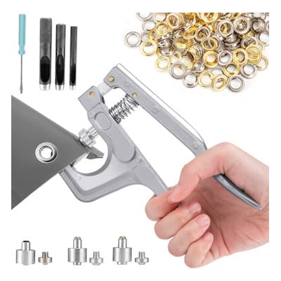 Juego De Alicates Para Perforar Ojales Broches Ojillo 600pcs Plateado