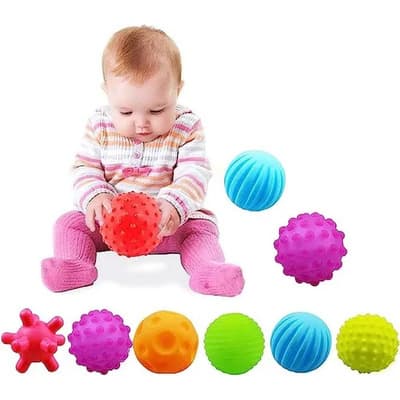 Ycrigns® Set De 6 Pelotas Sensoriales Para Bebé - Mordedera Juguete Texturizado Para Estimulación Y Desarrollo Motricidad Fina - Silicona Suave Segura Recién Nacido 6m+ Multicolor Para Gateo