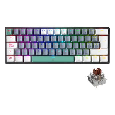 Teclado Mecánico Gamer Con cable Latino Español 60% Machenike K500-b61 RGB Ergonomico 3 Pin Hotswap 62 Teclas Anti-Ghosting OUTEMU Teclado Para PC USB Gamer