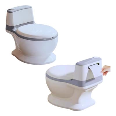 Bañito Entrenador Para Niños Con Sonido Realista Escusado Gris Liso - $489.51 en Mercado Libre | PrecioMX