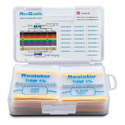 Rexqualis 650 Piezas 22 Valores Kit 1% 1/4w Conjunto De Resistores - $138.17 en Mercado Libre | PrecioMX
