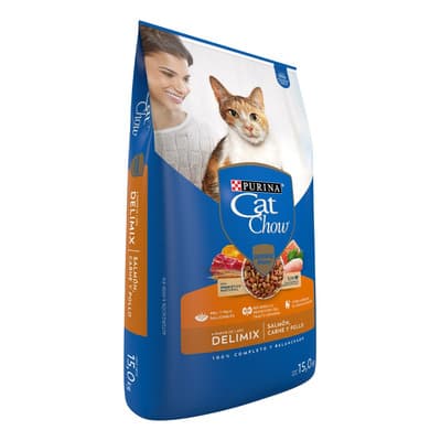 Croquetas Para Gato De Salmón Carne Y Pollo 15kg Purina® Cat Chow® Delimix - $819.00 en Mercado Libre | PrecioMX