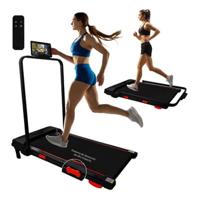 Caminadora Electrica Plegable 2 En 1 Pantalla Lcd Lumo Sport Color Negro/Naranja