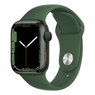 Apple Watch (GPS) Series 7 display de 1.614" con correa de fluoroelastómero color verde trébol y caja color verde - Aceptable (Reacondicionado)