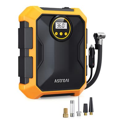 Compresor de Aire AstroAI Inflador Portátil 100psi LED Digital Amarillo