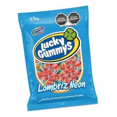 Gomitas Frutales Lucky Gummys Lombriz Neon 1 Kg Grenetina - $84.00 en Mercado Libre | PrecioMX