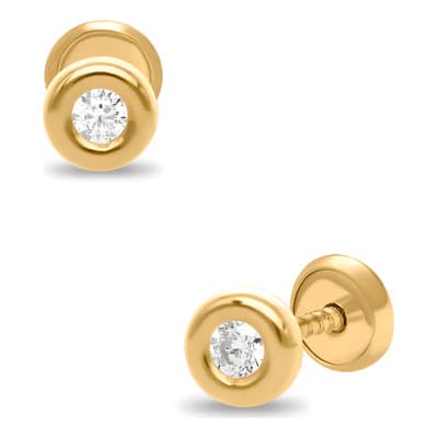 Broqueles Bizzarro De Oro Amarillo 14k Con Zirconias - $2,197.00 en Mercado Libre | PrecioMX