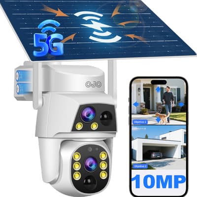 Ojo® 5g/2.4g Wifi Cámara Solar Seguridad 10mp Doble Lente Doble Visión Blanco - $871.57 en Mercado Libre | PrecioMX