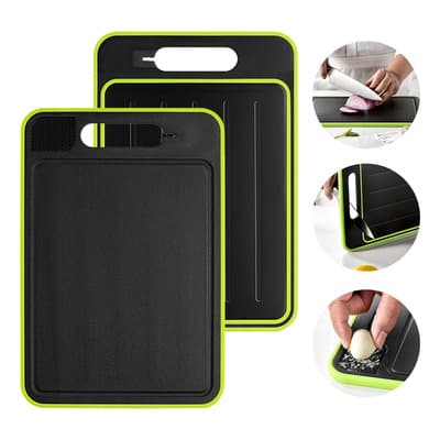 Tabla de Cortar Multifuncional Plástica con Afilador de Cuchillos y Antideslizante