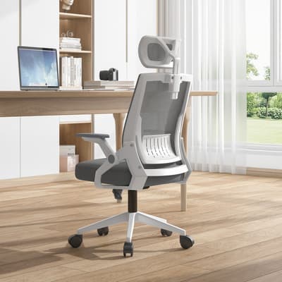 Silla Ejecutiva Buenhogar Ergonómica Giratoria Reclinable Blanco/gris Reposacabezas Ajustable Algodón - $1,413.50 en Mercado Libre | PrecioMX