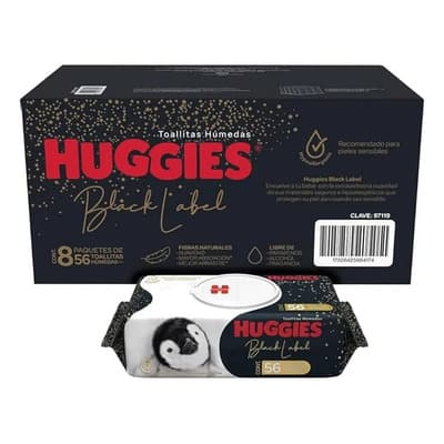 Toallitas Húmedas Huggies Black Label 8 Paquetes De 56 C/u - $416.00 en Mercado Libre | PrecioMX