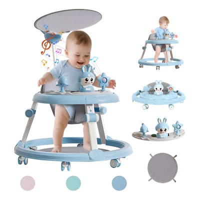 Iiybc Ajuste De Altura De 7 Posiciones Con Toldoandadera Bebe Juguete Educativo Con Luces Y Música Reposapiés... Celeste - $1,291.95 en Mercado Libre | PrecioMX