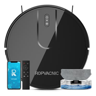 Aspiradora Trapeadora Robot Inteligente Automatica Wifi App Negro Ropvacnic S1 Negro/plateado