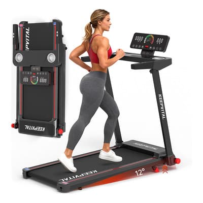 Caminadora Electrica Keepvital Caminadora Plegable Portatil 2.5hp Equipado Con Pantalla Táctil Led Y Altavoz Bluetooth 12 Programas En Ejecución Velocidad 1-12 Km/h Soporte 120 Kg Negro - $5,279.00 en Mercado Libre | PrecioMX