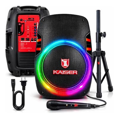 Bocina Kaiser 15 Pulgadas Con Tripié Y Micrófono Incluido Bafle Bluetooth Recargable Para Fiestas De Alta Potencia Kse-1015mx Negro - $1,569.00 en Mercado Libre | PrecioMX