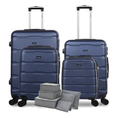 Set De Maletas Rumbo Abs Ultra Resistente Con Tamaños 16, 20, 24 Y 28, Ideal Como Equipaje De Mano 55 × 40, Maleta... Rayas