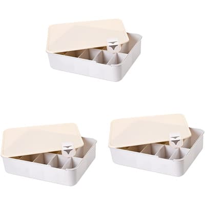 Good & Good- Set de 3 Cajas Organizadoras de Cajones de Ropa Interior - Cajas de Almacenamiento de Ropa Interior, Calcetines, Lazos, Bufandas, Mallas - Organizadores Divisores de cajones de plástico