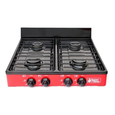 Estufa De 4 Quemadores En Color Rojo