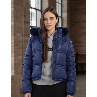 Chamarra Forever 21 Puffer Con Capucha Para Mujer