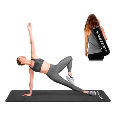 Tapete Yoga Mat Fitnes Ejercicio Antideslizante Grosor 1.4cm Color Negro