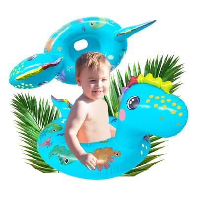 Inflable Dinosaurio Bebé Flotador C/ Asiento Azul Salvavidas - $108.20 en Mercado Libre | PrecioMX