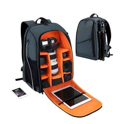 T4h Mochila Para Laptop Y Cámara Fotográfica Premium Gris